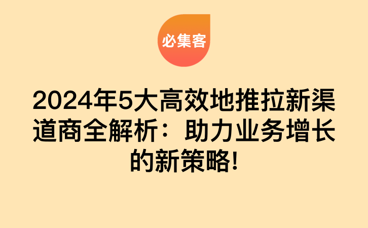 2024年5大高效地推拉新渠道商全解析：助力业务增长的新策略!-云推网创项目库