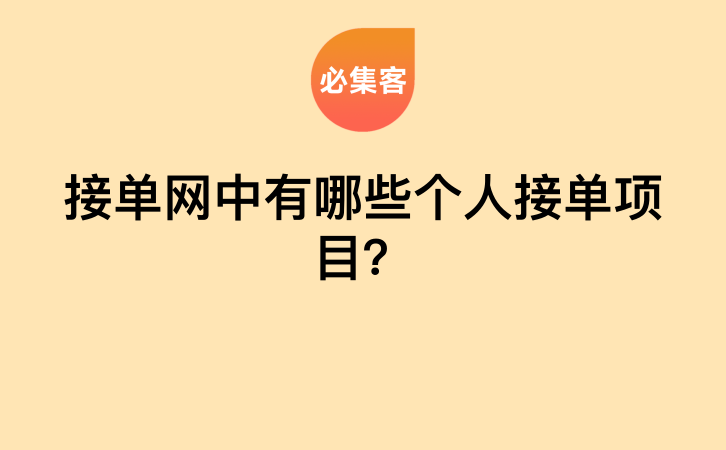 接单网中有哪些个人接单项目？-云推网创项目库