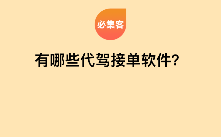 有哪些代驾接单软件？-云推网创项目库