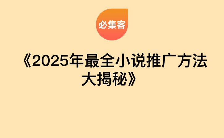 《2025年最全小说推广方法大揭秘》-云推网创项目库