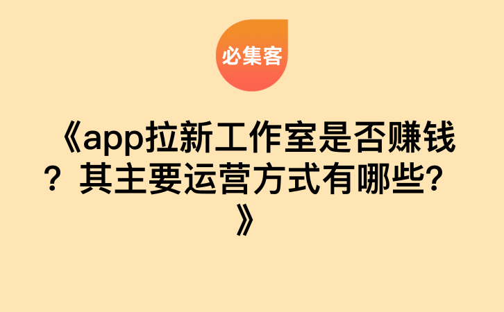 《app拉新工作室是否赚钱？其主要运营方式有哪些？》-云推网创项目库