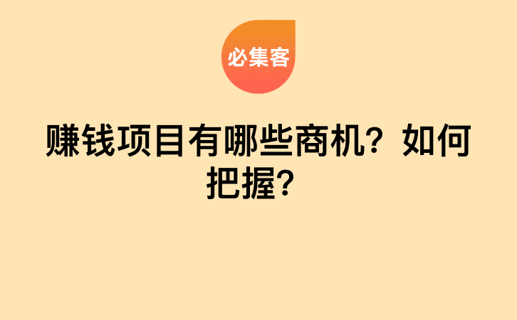 赚钱项目有哪些商机？如何把握？-云推网创项目库