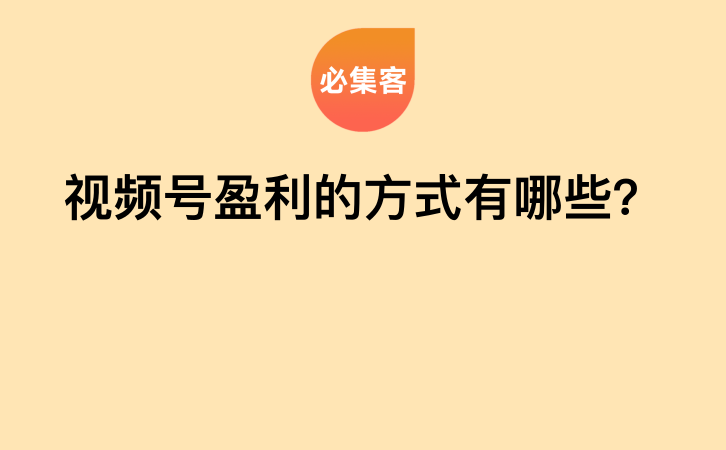 视频号盈利的方式有哪些？-云推网创项目库