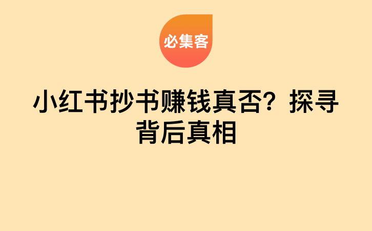 小红书抄书赚钱真否？探寻背后真相-云推网创项目库