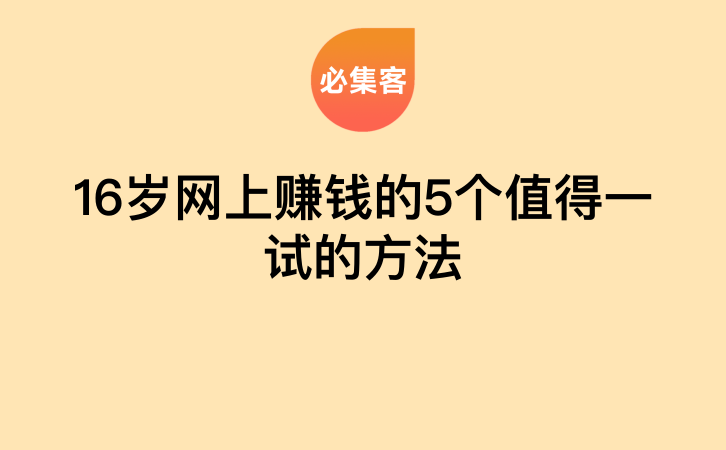 16岁网上赚钱的5个值得一试的方法-云推网创项目库