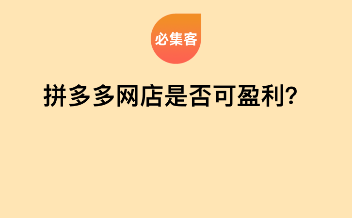 拼多多网店是否可盈利？-云推网创项目库