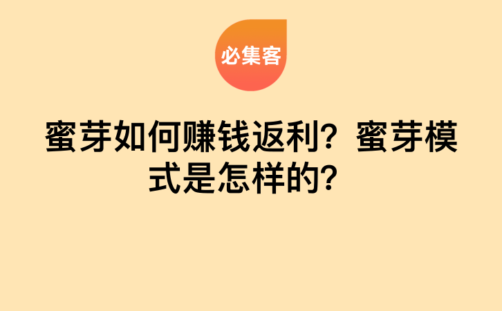 蜜芽如何赚钱返利？蜜芽模式是怎样的？-云推网创项目库